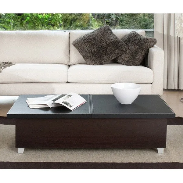 Furniture of America Numero 47-inch Leatherette Top Coffee Table