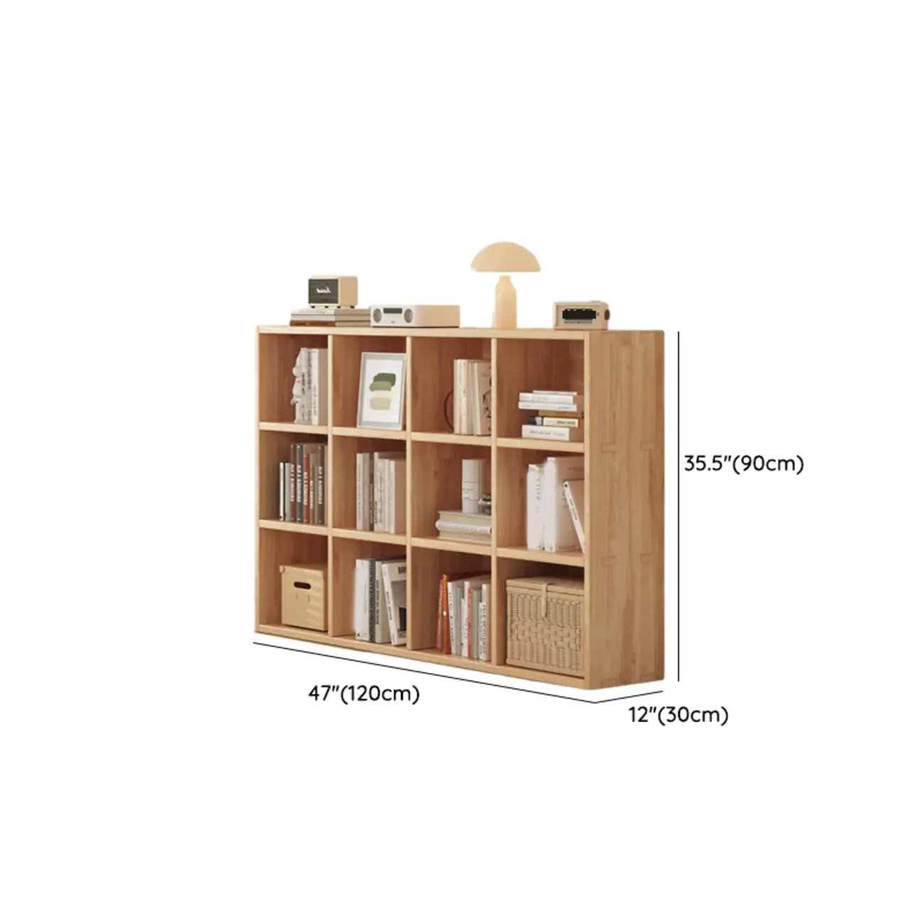 Modern Modular Rectangular Lateral Pine Wood Bookcase