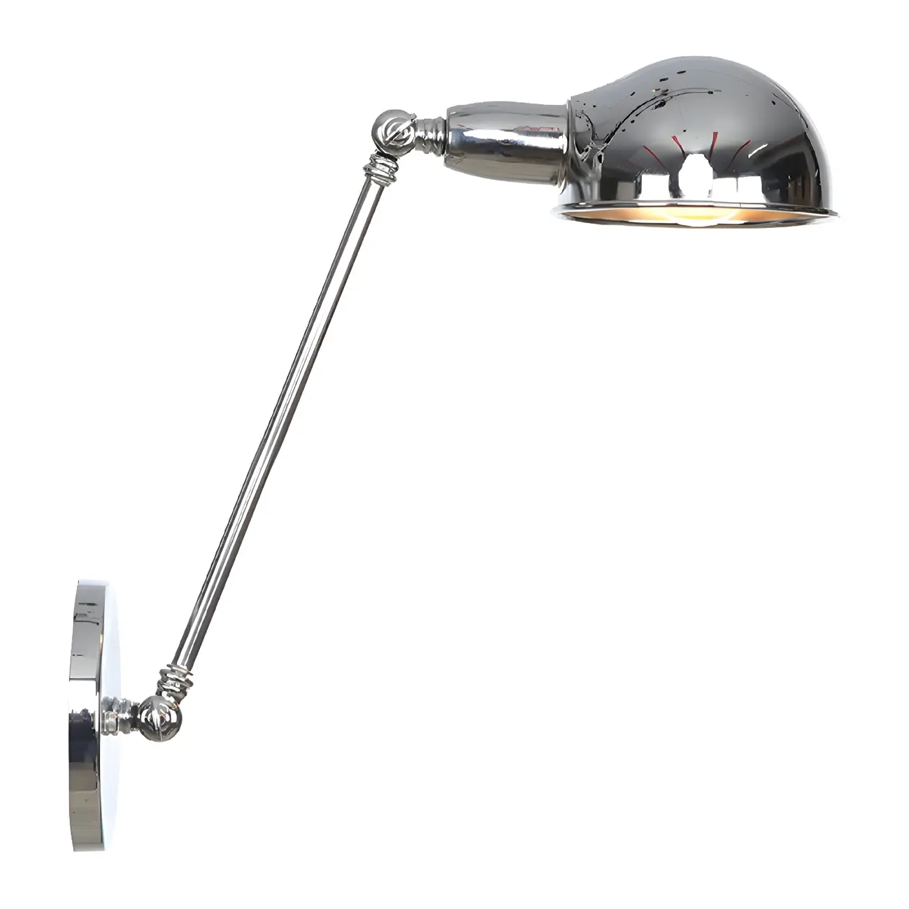 Metal Glossy Dome Swing Arm Wall Light