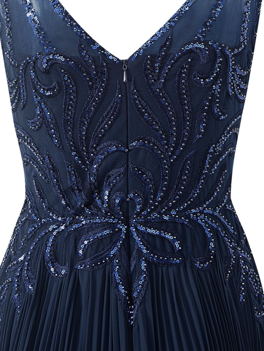 Dark Green A-line V-neck Chiffon Prom Dress