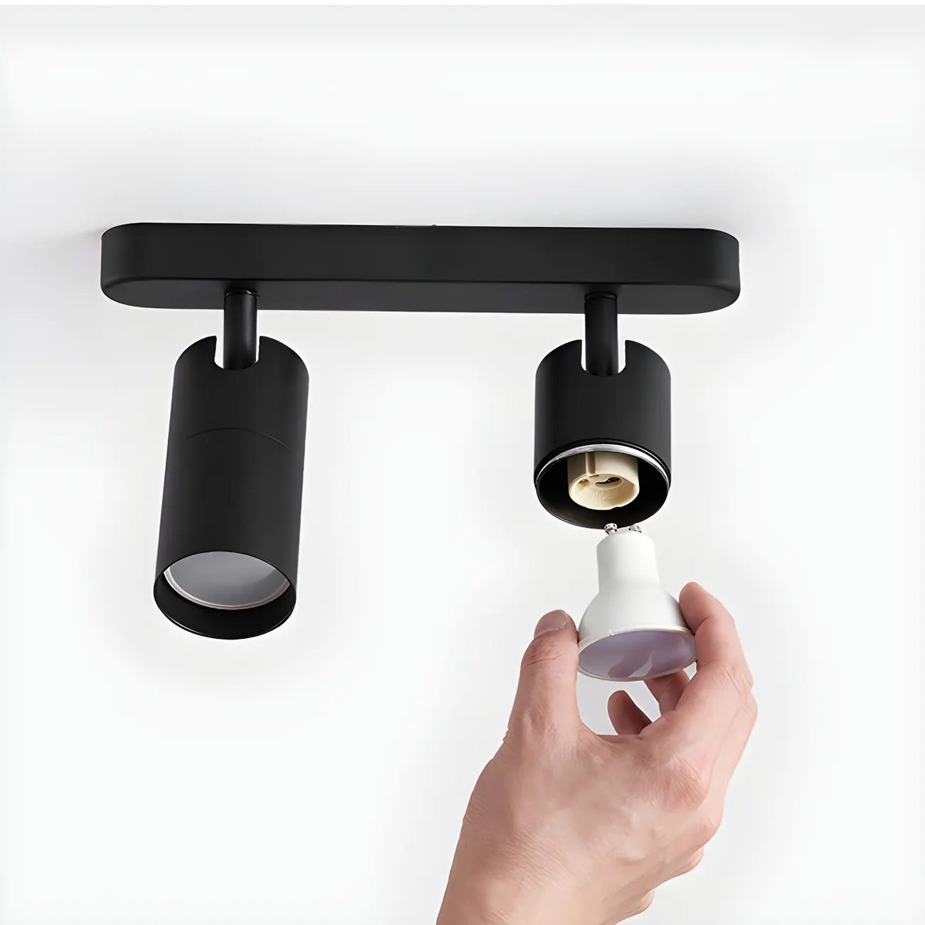 Mini Simple Cylinder Metal Semi Flush Mount Track Light