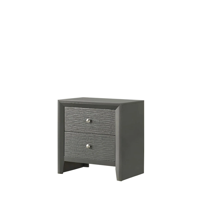 Sim 3 Piece Gunmetal Gray Panel Bedroom Set