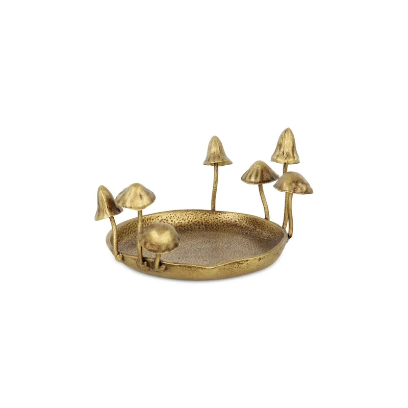 Qinrie Golden Cast Iron Catchall Mushroom Tray