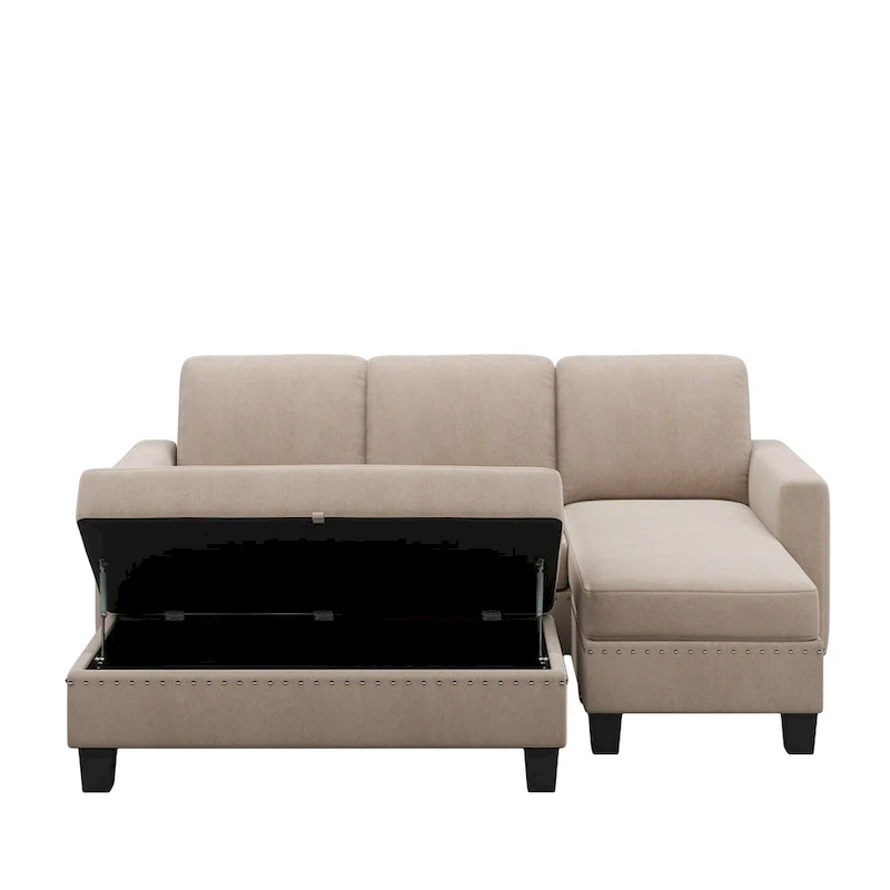 L-Shaped Reversible Modular Sectional Couch,Upholstered Sectional Sofa