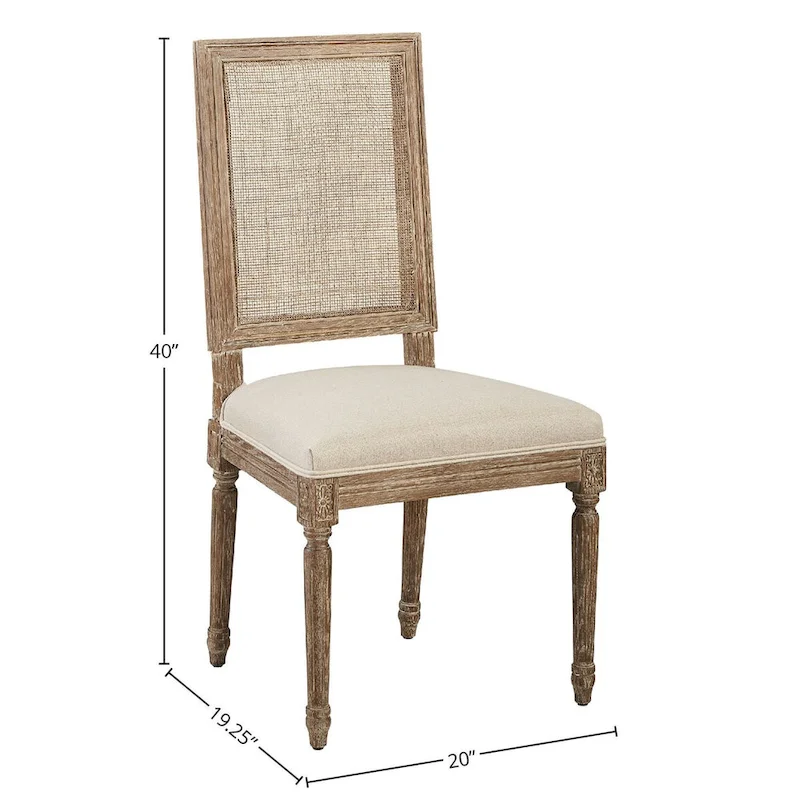 Neutral Linen Upholstered Oak Dining Chair, Set of 2