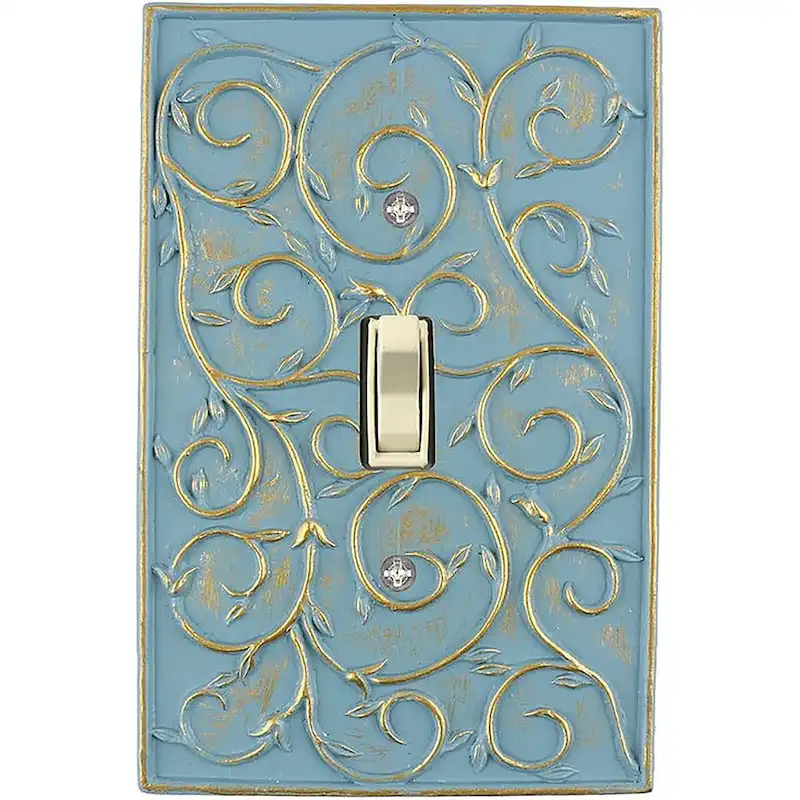 Meriville French Scroll 1 Toggle Wallplate, Single Switch Electrical Cover Plate