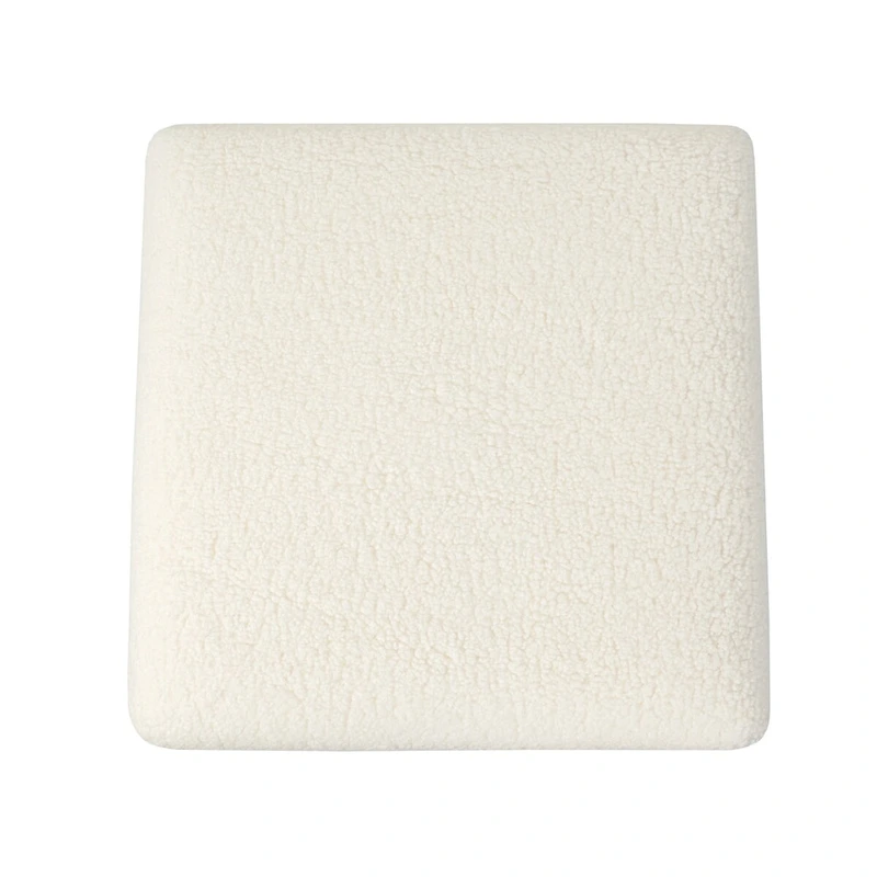 Elden Side Table Foot Stool Padded Boucle Ottoman with Wood Legs