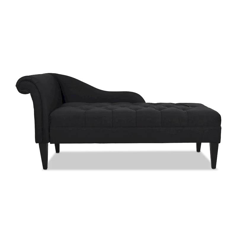 Harrison 64  Mid-Century Tufted Rolled-Arm Chaise Lounge
