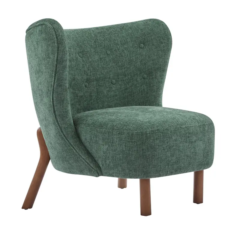 Camille Modern Upholstered Armless Accent Chair with Plush Seating and Solid Wood Frame