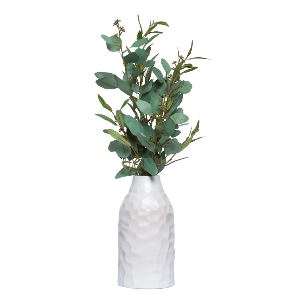 OLIVE BRANCH IN WHITE BOTTLE VASE