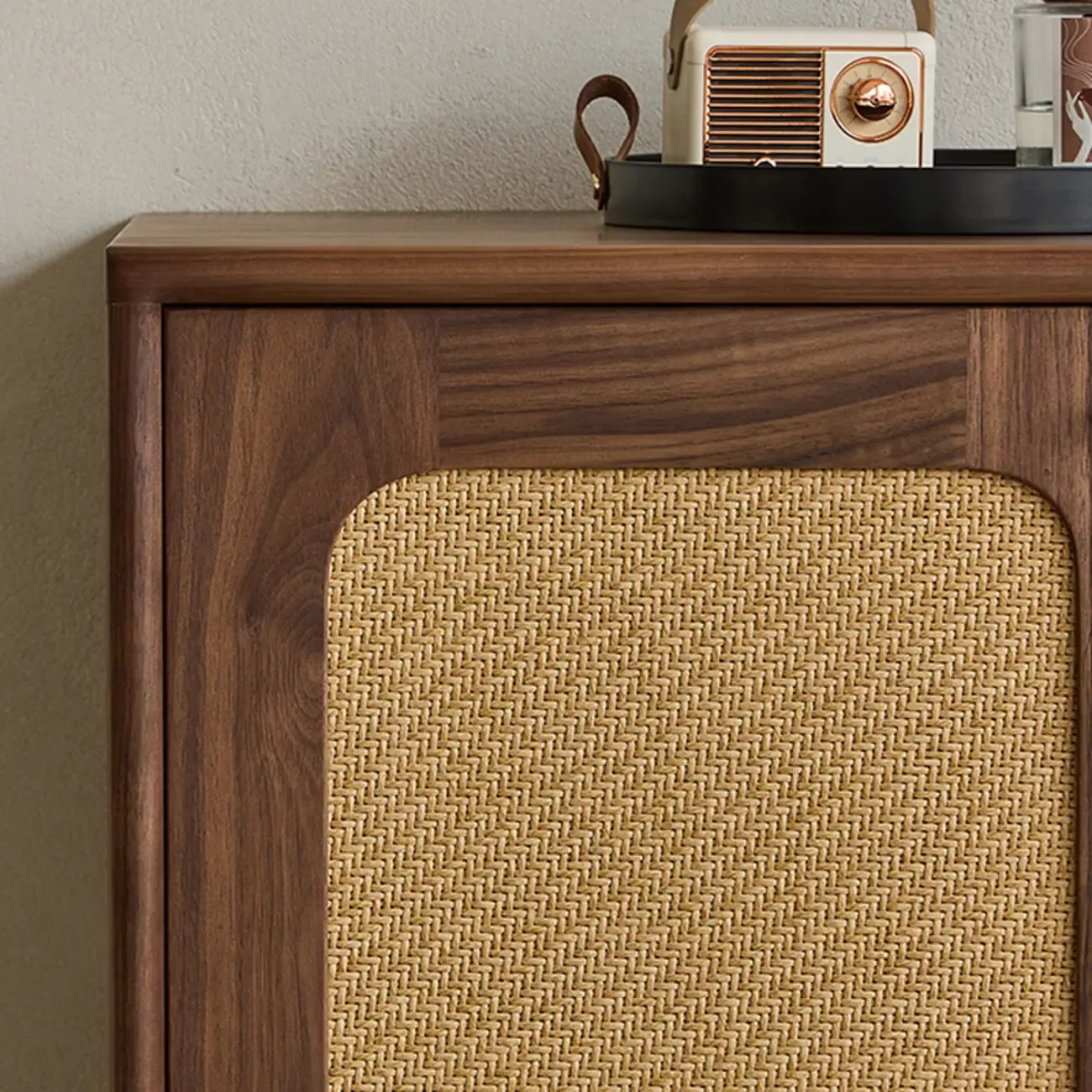 Bohemian Brown Solid Wood Entryway Shoe Cabinet