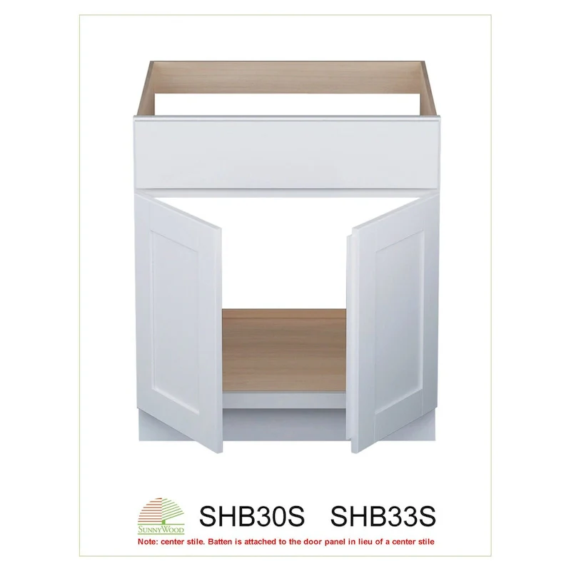 Sunny Wood Shaker Hill 30  Double Door Sink Base Cabinet