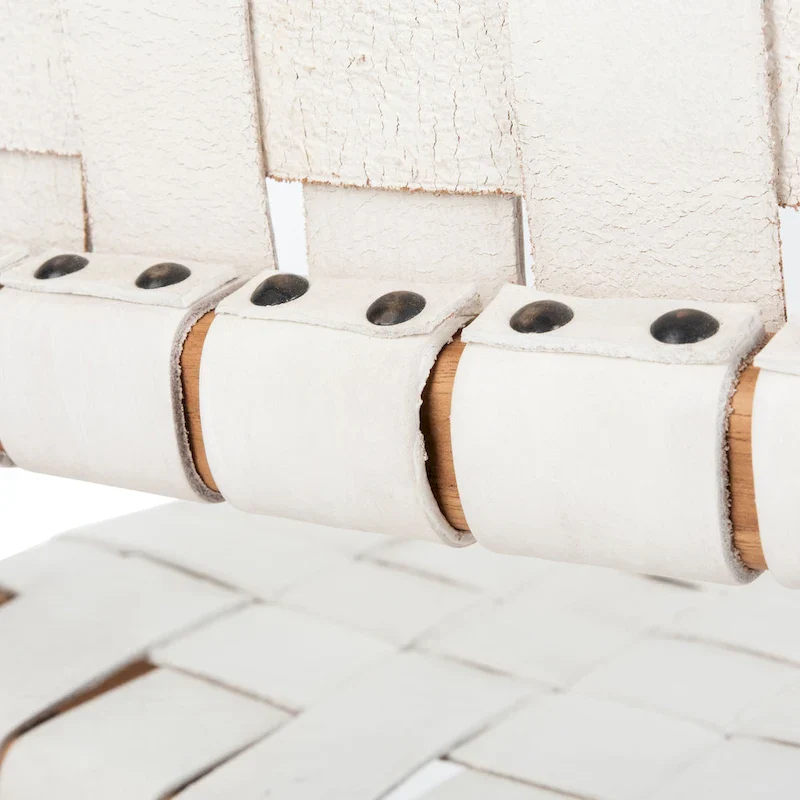 SAFAVIEH Hildred Woven Leather Dining Chair - Cognac / Natural - 20Wx22Dx33H