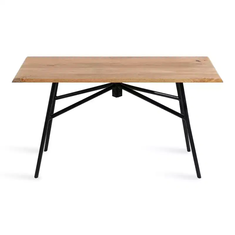 Kate and Laurel Pallson Rectangle Wood Bench, 36x14x20, Natural and Black
