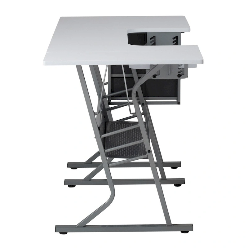 Studio Designs Eclipse Ultra Grey and White Wood Top Sewing Table