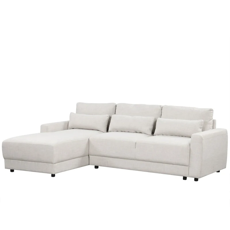 L-shaped Modular Sectional Sofa with Removable Back Cushions and 3 Pillows