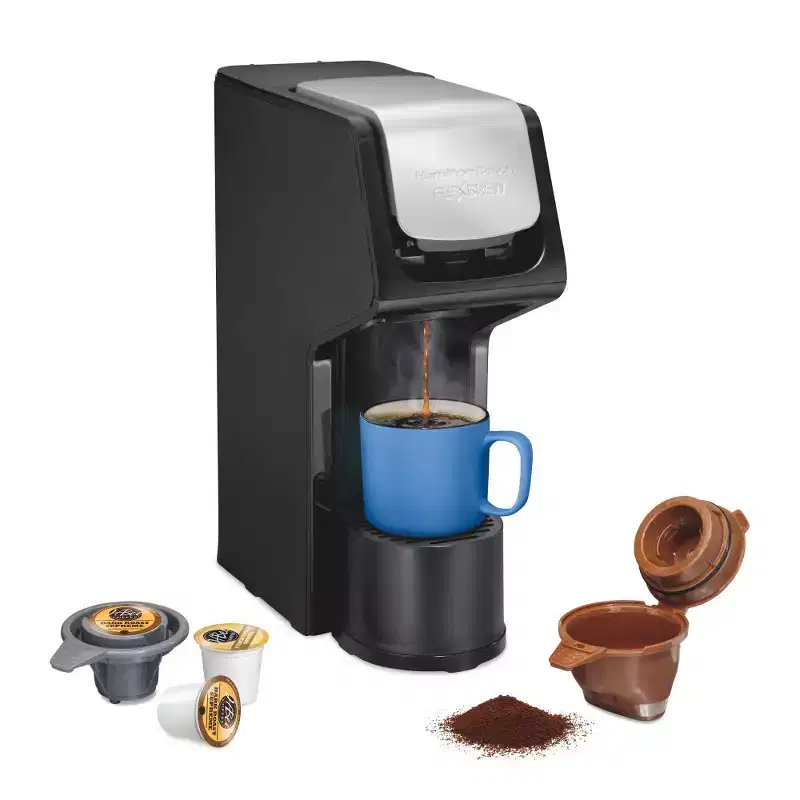 Hamilton Beach FlexBrew Single-Serve Coffee Maker - 49900: K-Cup #38; Ground Coffee Compatible, 10 oz Capacity, 1400W, Black