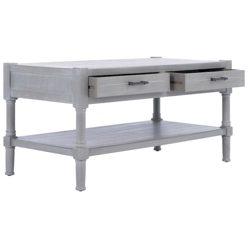 SAFAVIEH Alene 2-Drawer Bottom Shelf Coffee Table - 37.8 W x 19 L x 19 H - 38Wx19Dx19H