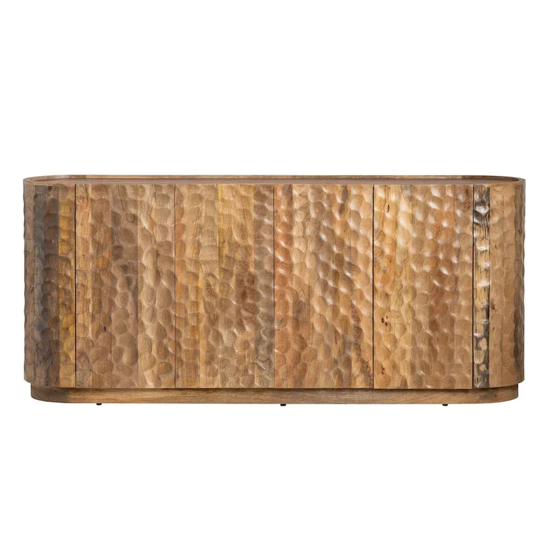 Textured Mango Wood Four-Door Living Room Buffet Sideboard
