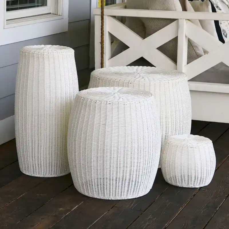 White Resin Decorative Pedestal – Short, Indoor/Outdoor, 1 Unit