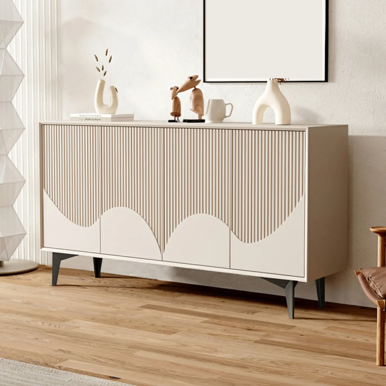 Hallway White Wood Shoe Cabinet with Slate