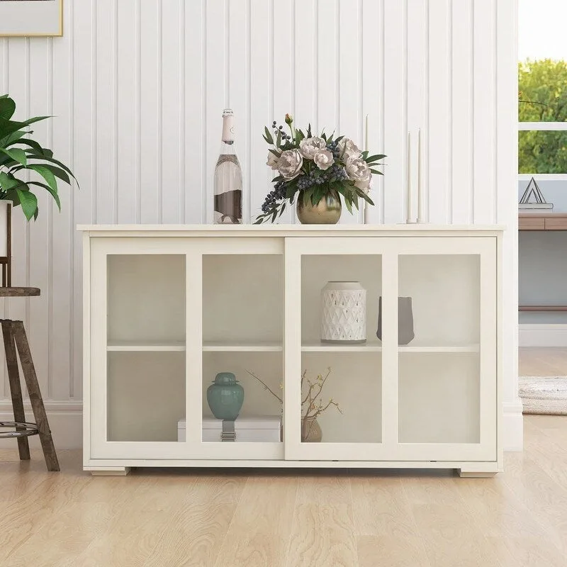 White Sliding Door Storage Cabinet – 1 Unit