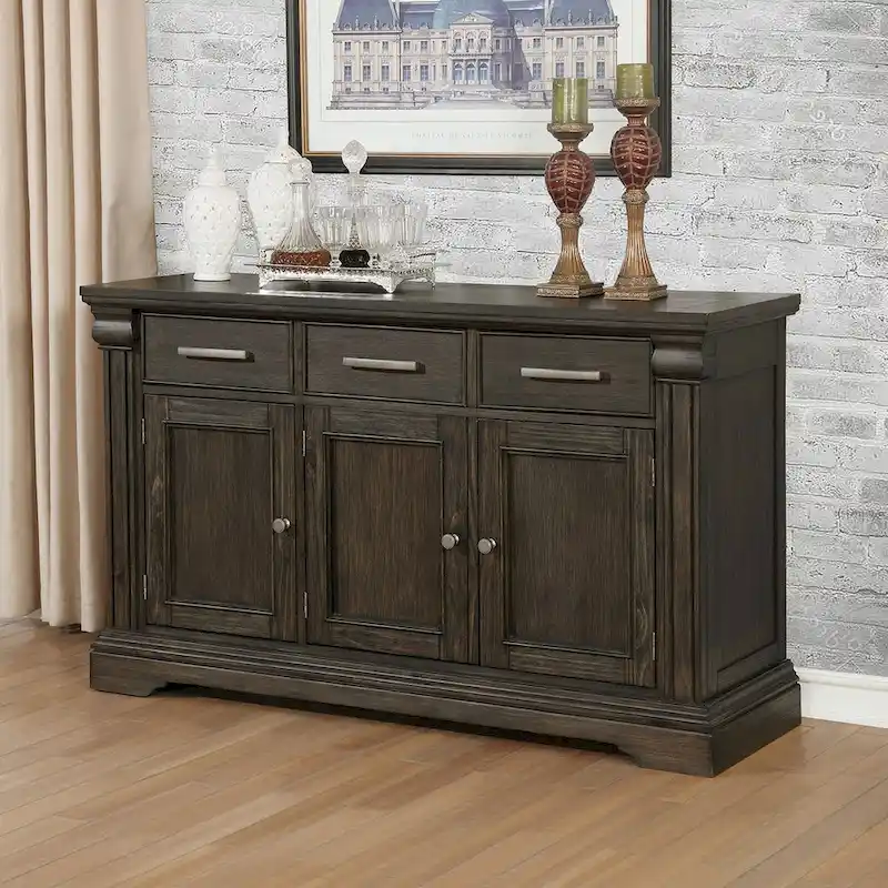 Transitional Style Server in Espresso Finish