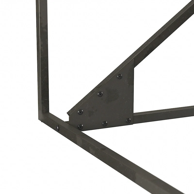 Rustic Gray L Shaped Industrial Desk with Steel Frame for Adults