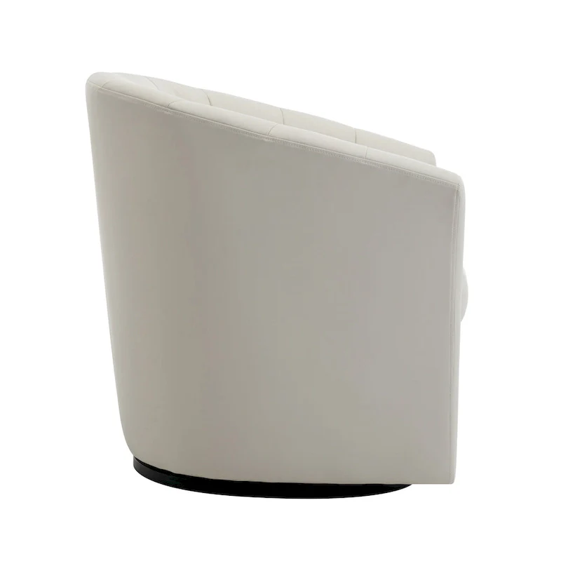 Swivel Barrel Accent Chair - Faux Leather Single Seat