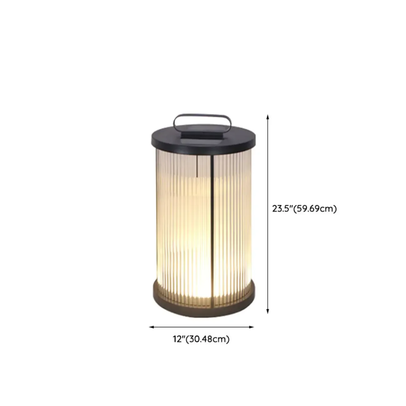Vertical Grain Clear Glass Cylinder Post Cap Light