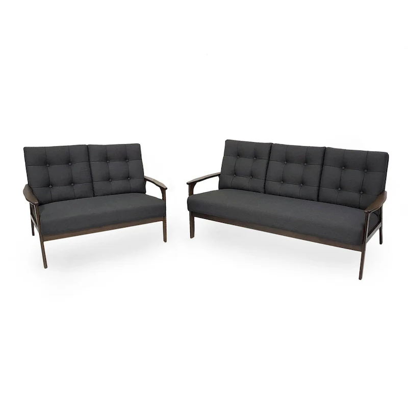 Aries Mid-century 2-piece Fabric Sofa Set by Christopher Knight Home