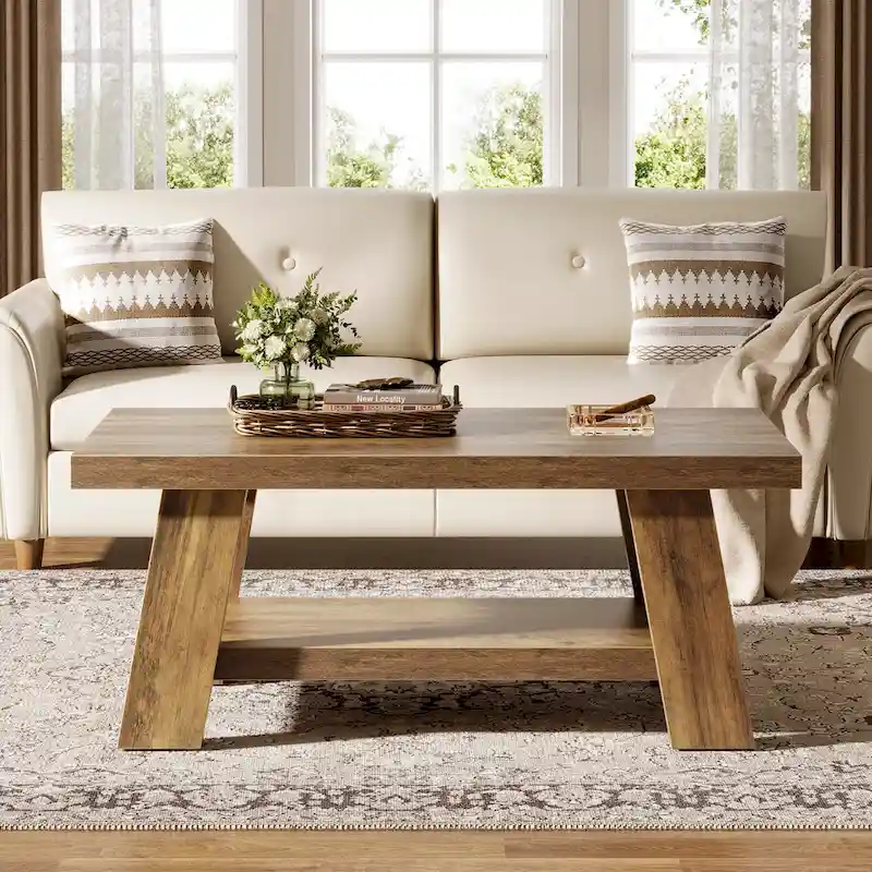 Farmhouse Coffee Table, 47.24-Inch Center Table