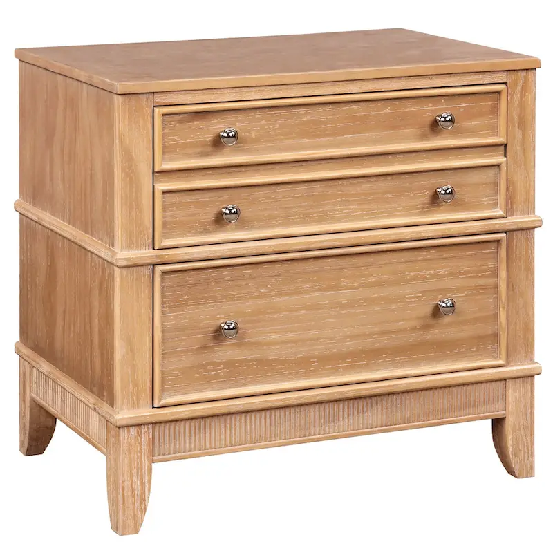 3-Drawer Natural Nightstand