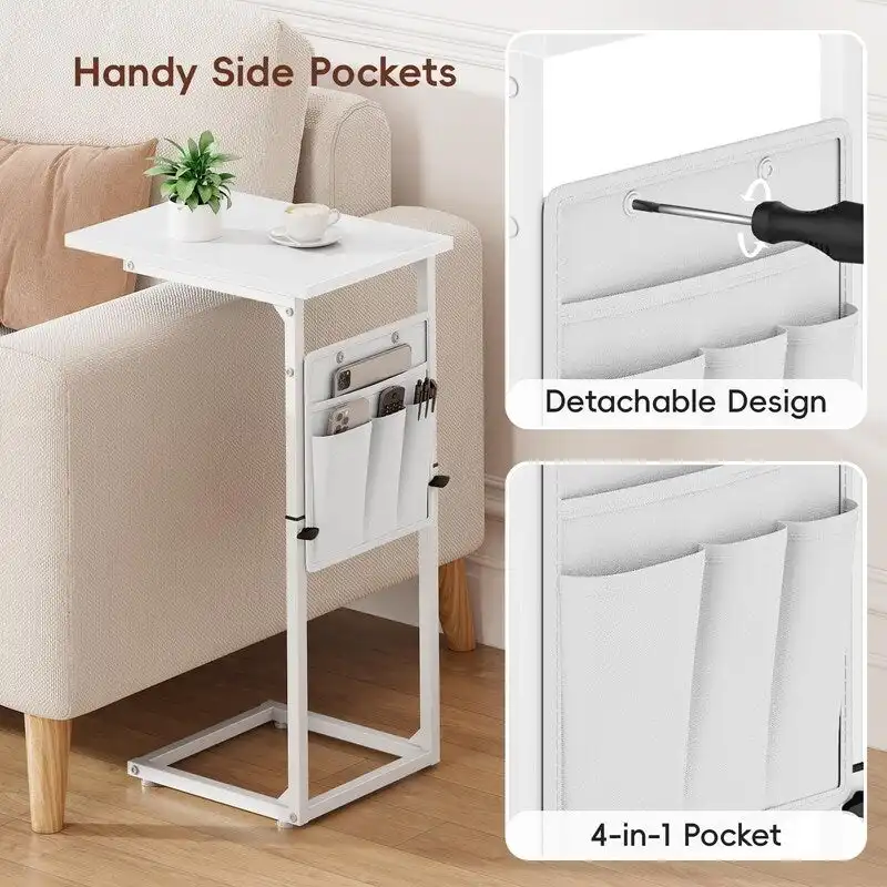 C Shaped End Table - 16D x 12W x 33H