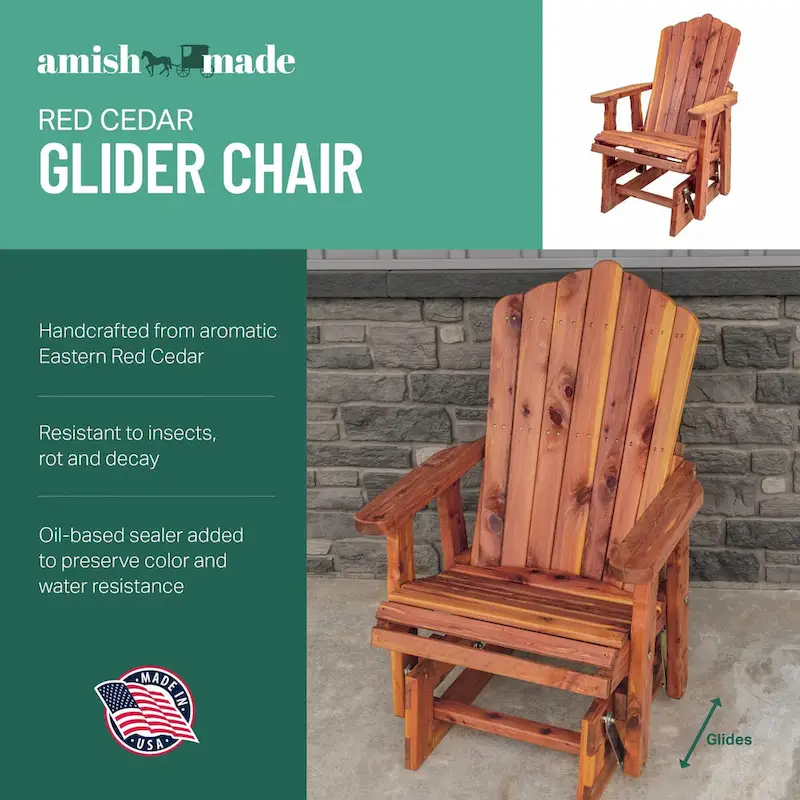 American Furniture Classics Model MM102 23  CEDAR ADIRONDACK Glider