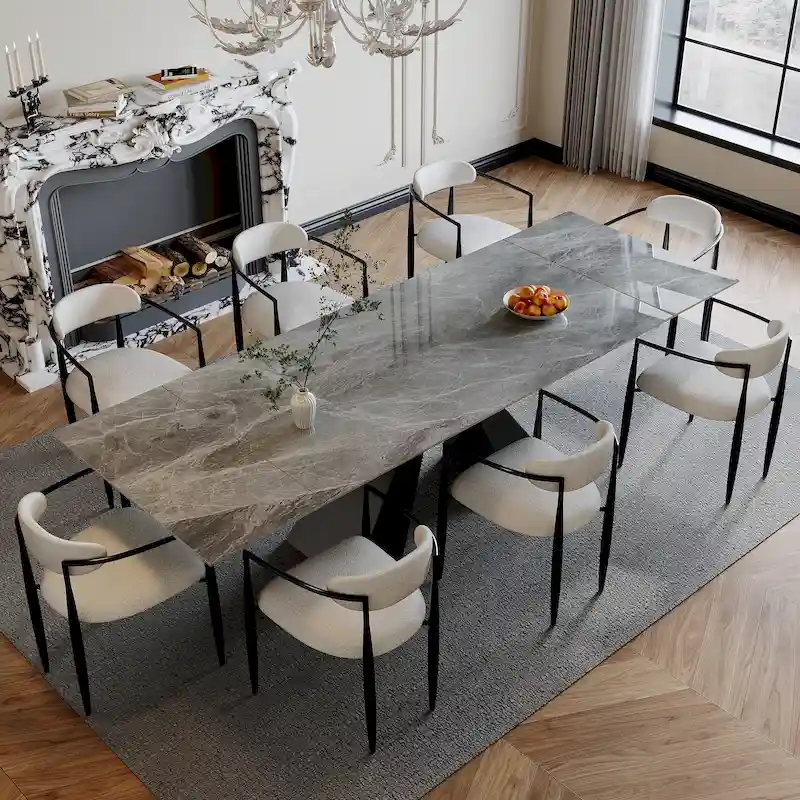 Extendable Sintered Stone Dining Table - 78-110 Inch