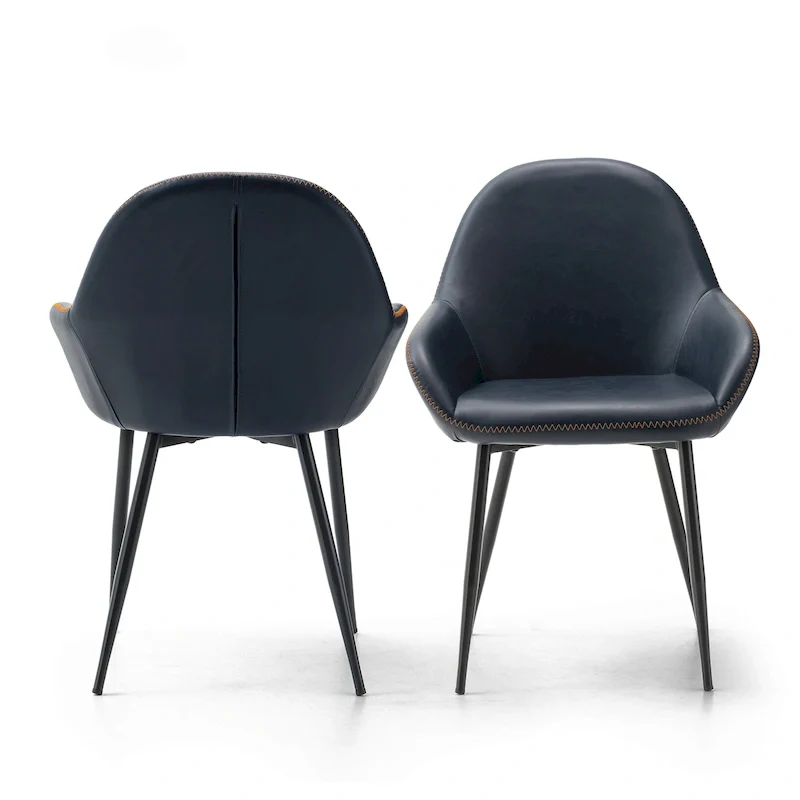 Glitzhome Set of 2/4/6 Mid-Century Modern Faux Leather Accent Dining Chairs