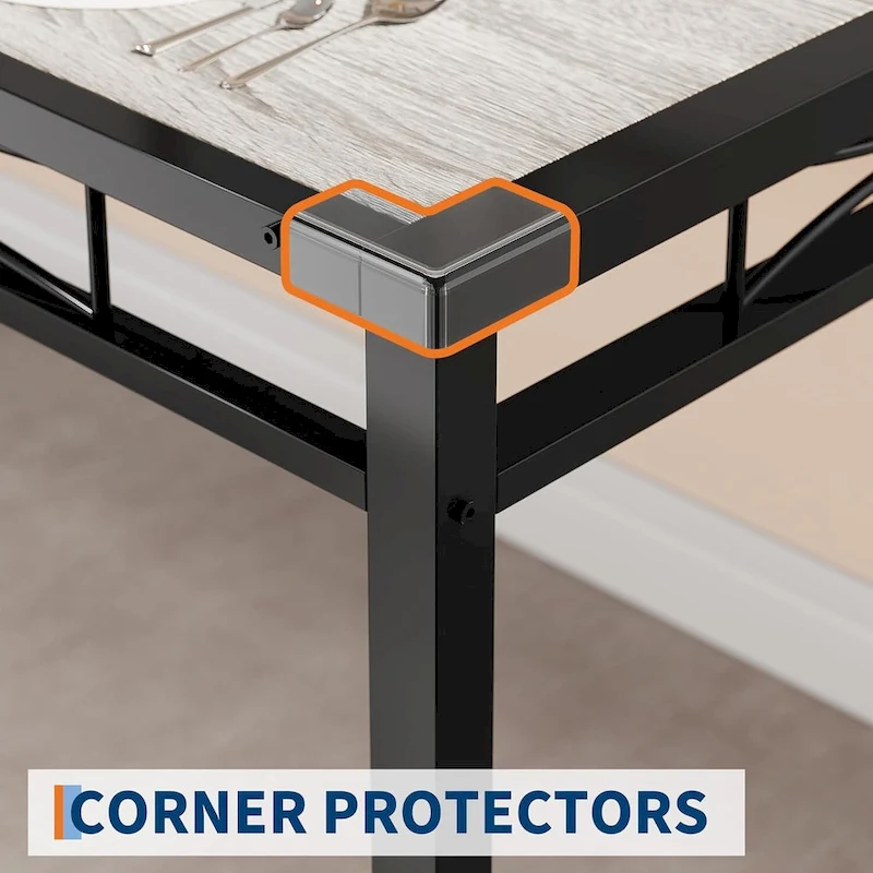 Dining Table Set, Wood Kitchen Table with Upholstered Chairs