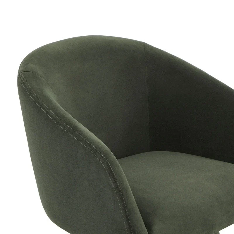 Evie Modern Upholstered Fabric Swivel Dining Chair