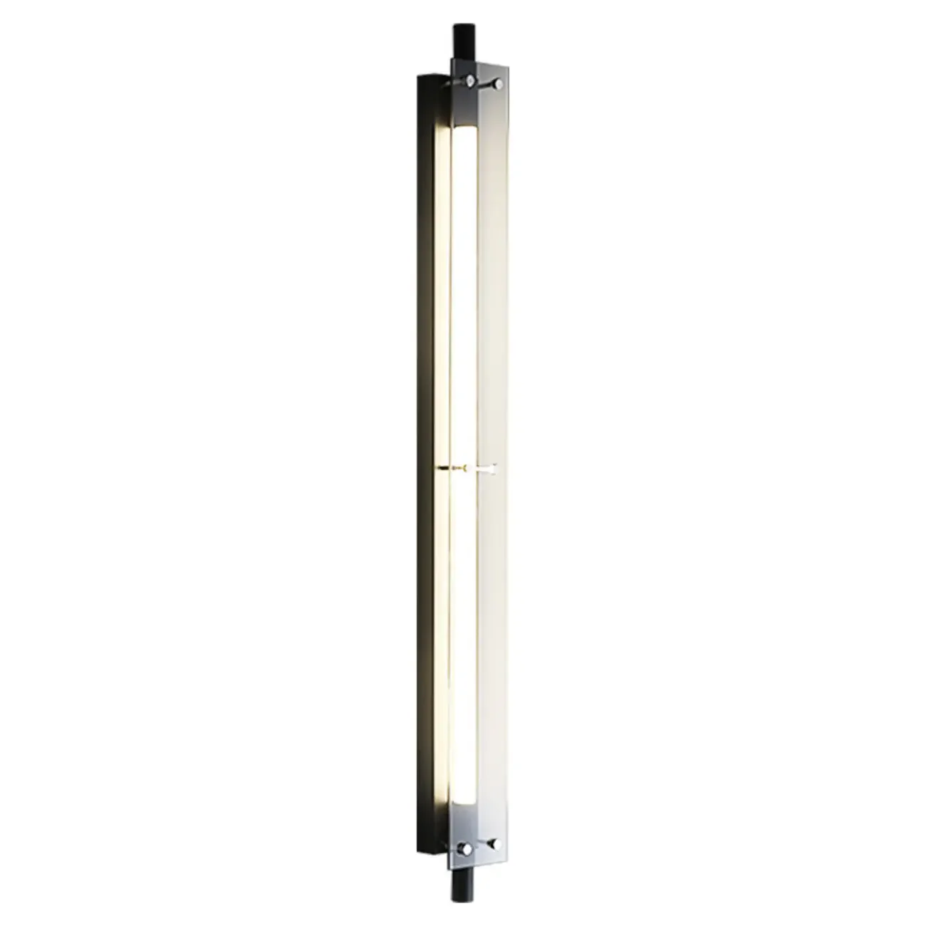 Modern Black Metal Linear Plastic Shade Wall Sconce