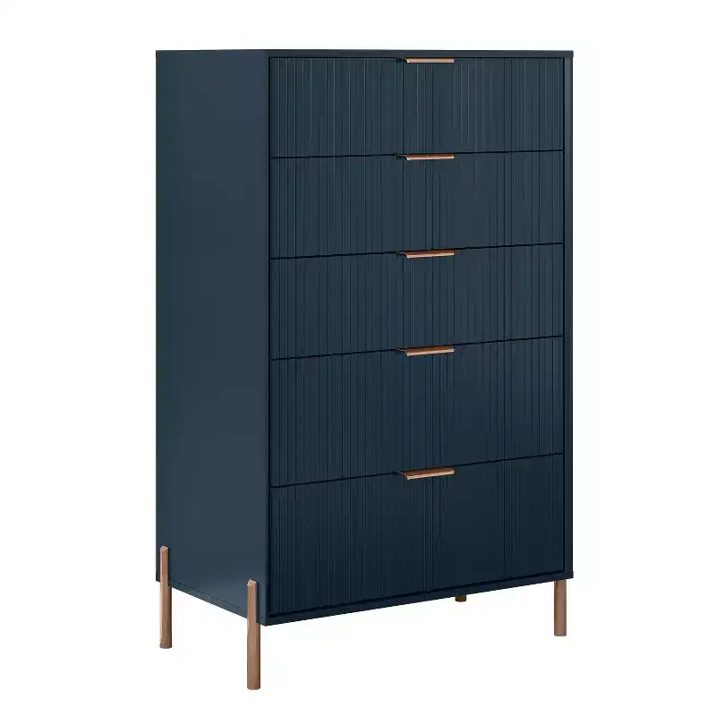 Festivo 4pc Modern Elegance Bedroom Chest and 6 Drawer Dresser and 3 Drawer Nightstands Set