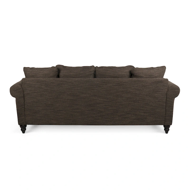 Manbow Fabric Pillowback 3 Seater Sofa with Nailhead Trim by Christopher Knight Home