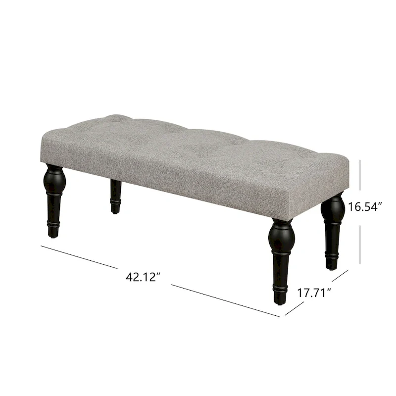 Roman Column Feet French Upholstered Bedside Bench
