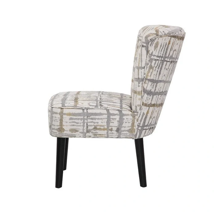 Armless Accent Side Chair with Solid Wood Legs, Espresso Finish