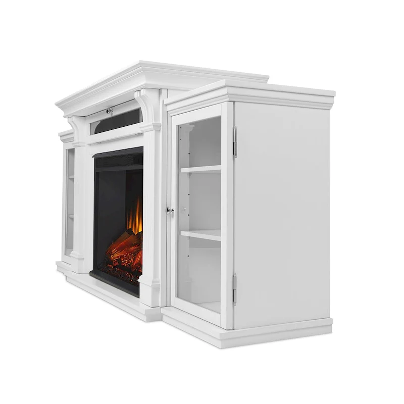 Calie 67 Electric TV Stand Fireplace in White by Real Flame