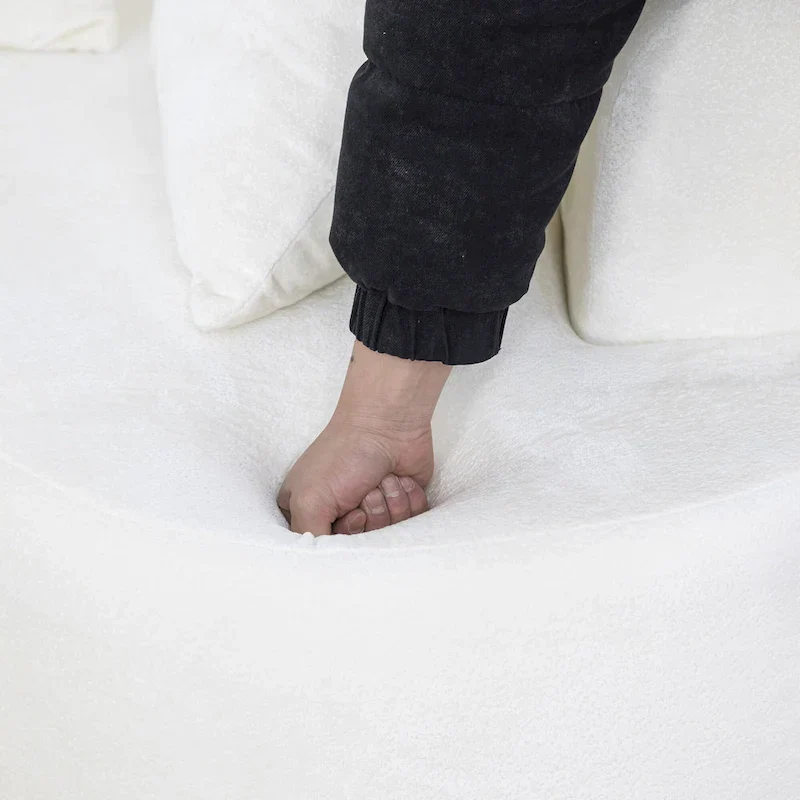 XINMICS 99.61 Modular Upholstered Sectional Sofa, Modern 3 Seater L-Shaped Compression Couch With Chaise, Left Hand Facing