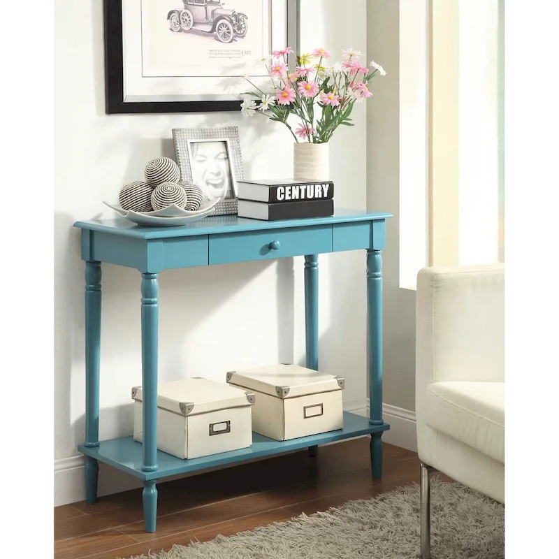 French Country 1 Drawer Hall Table with Shelf