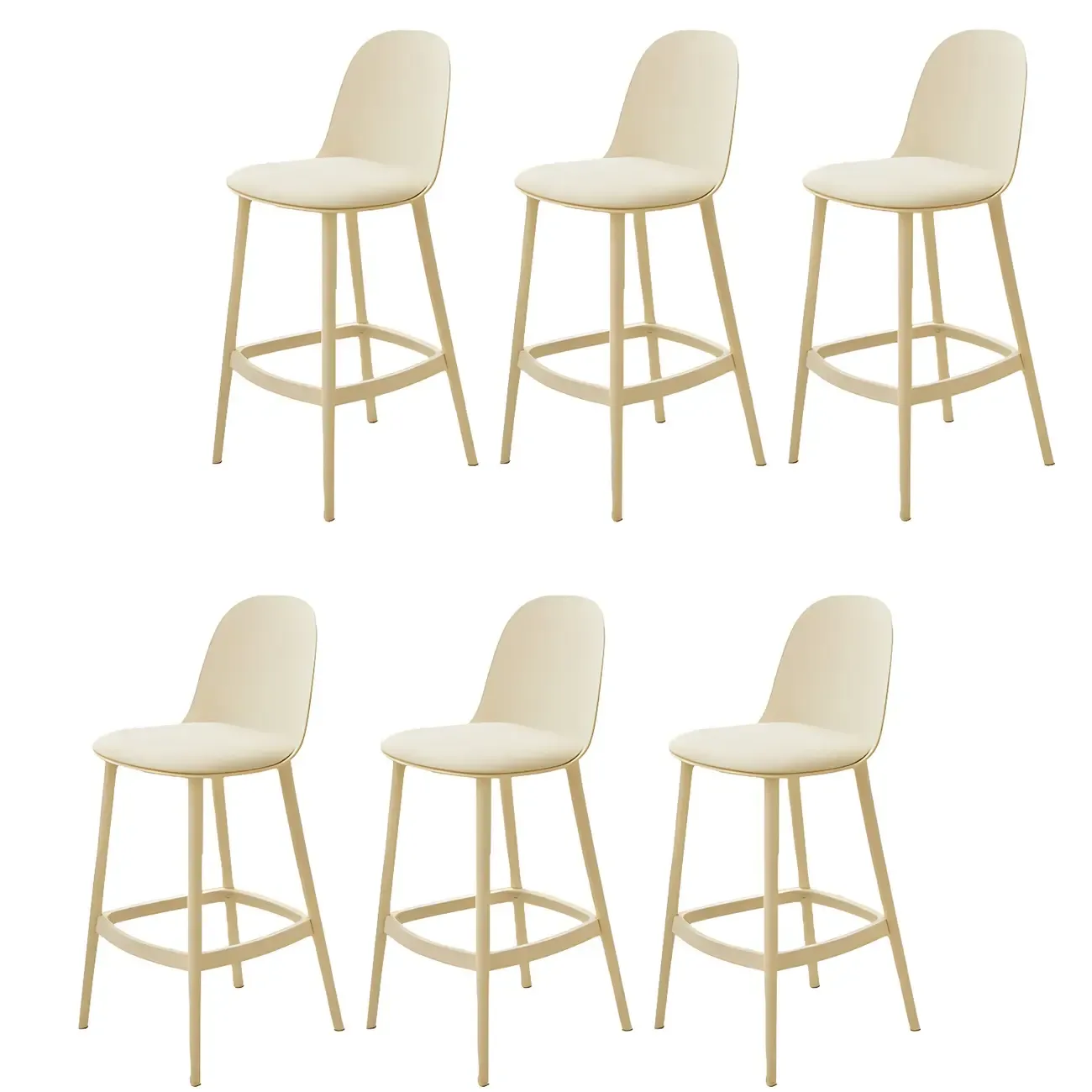 Modern Plastic Upholstered Bar Stool with Footrest