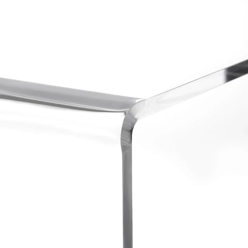 C-Shaped Double-Layer Acrylic Side Table, 23.6H x 15.8W x 15.8L Inches