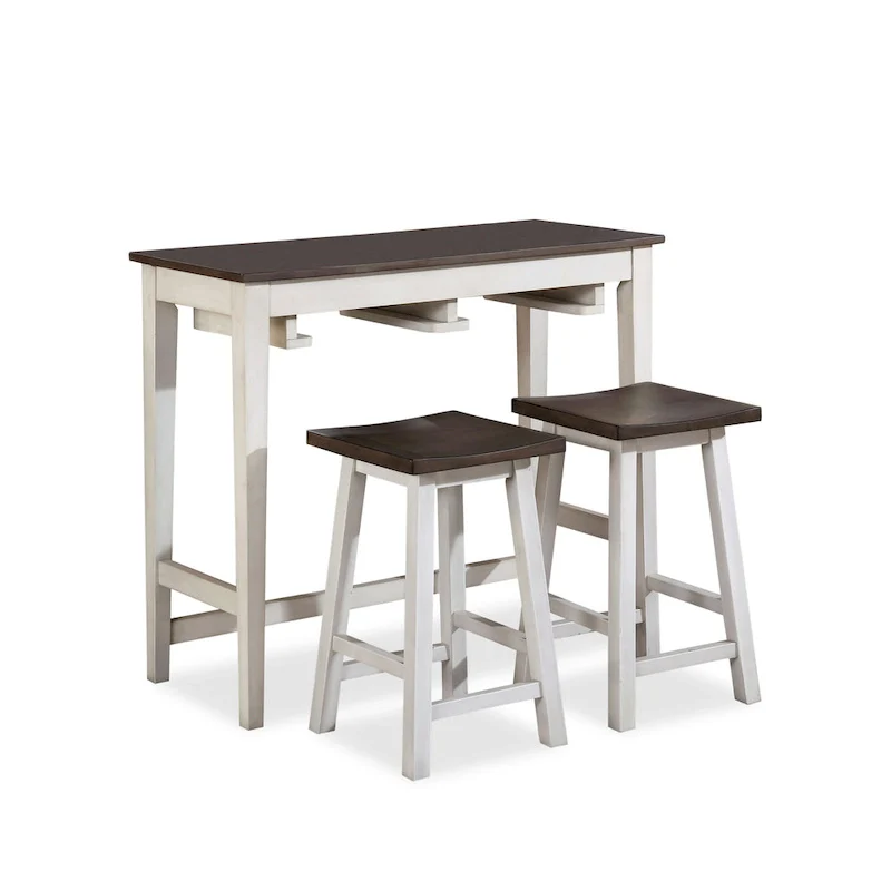 Flaros Transitional Solid Wood 3-Piece Bar Table Set by Furniture of America